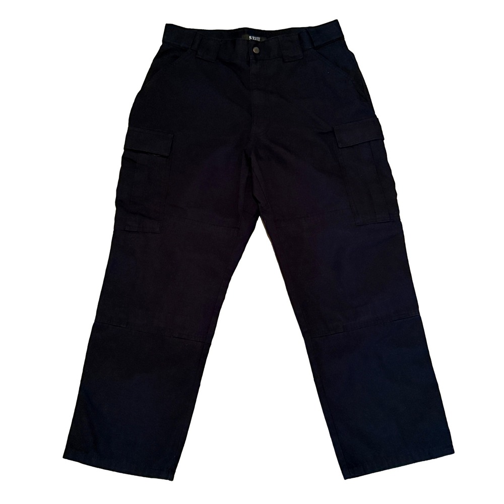 5.11 Tactical Cargo Pants Mens Large Short Navy Blue Ripstop Work Trousers